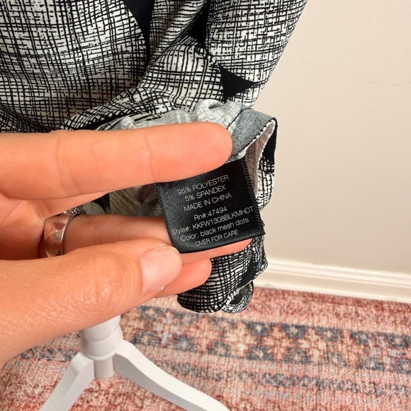 KamaliKulture Norma Kamali Black White Abstract Circle Ruched Midi Dress XL - Picture 12 of 12